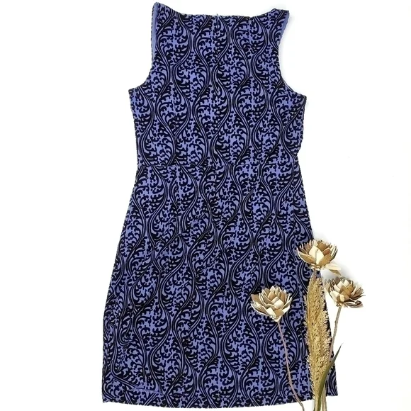 Loft Blue Suede Embroidered Light Shift Dress 2 - Picture 3 of 11